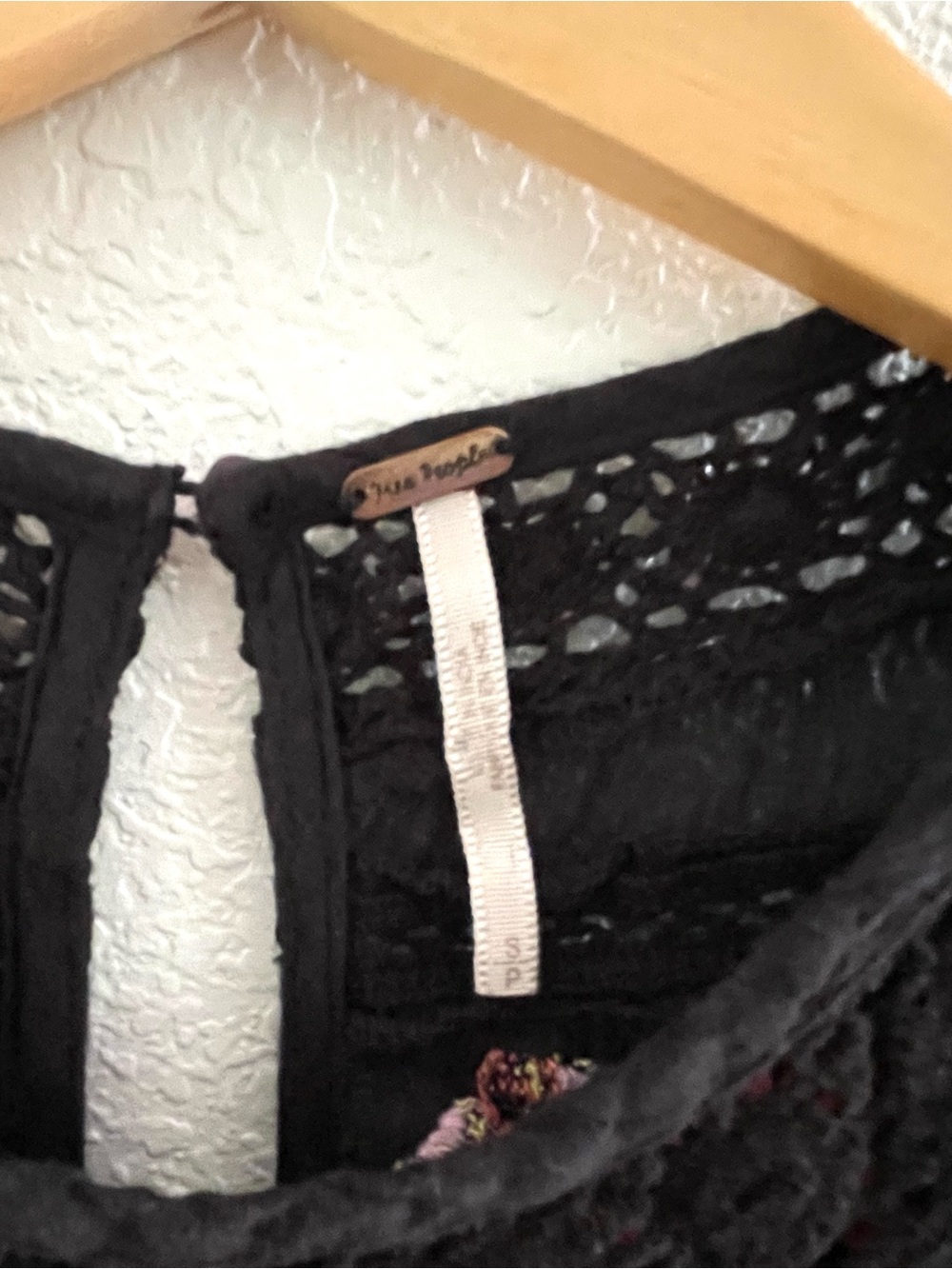 Free People Perfectly Victorian Black Embroidered Mini Dress Size Small Boho - Picture 6 of 13